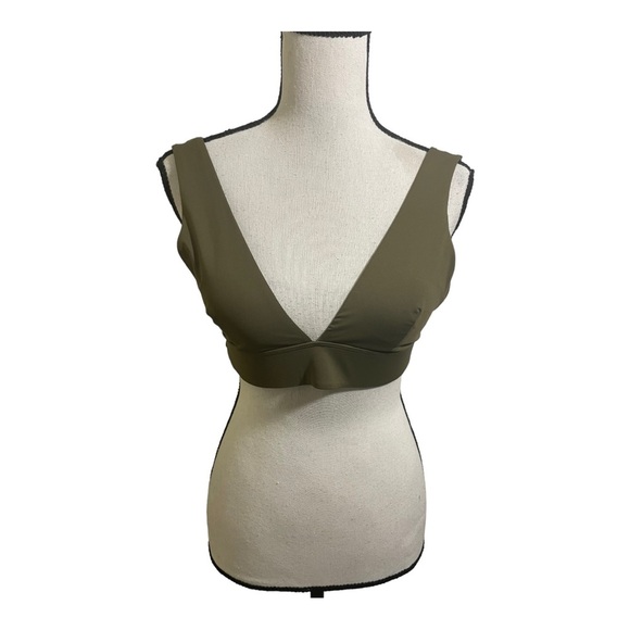 Everlane woman’s Triangle bathing suit top size small. Green tie knot back. - Picture 7 of 9